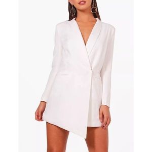 Boohoo Asymmetric Blazer Petite Dress